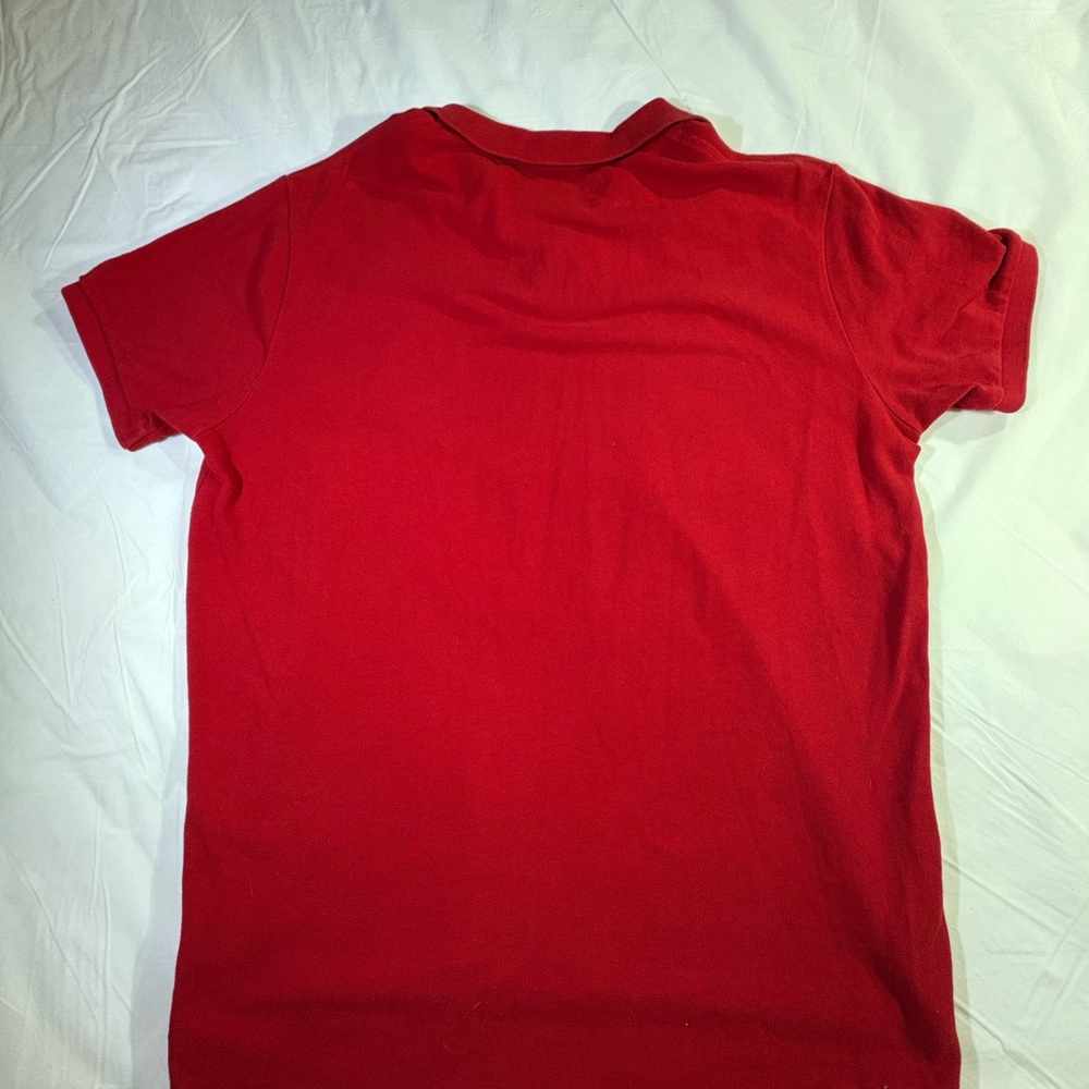 Ralph Lauren Red Polo Shirt with large Blue Logo American flag - Picture 2 of 8